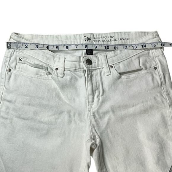 Gap Skinny Roll Up 1969 Size 8/29 White Jean Pants Womens 99% Cotton 1% Spandex - Picture 5 of 10
